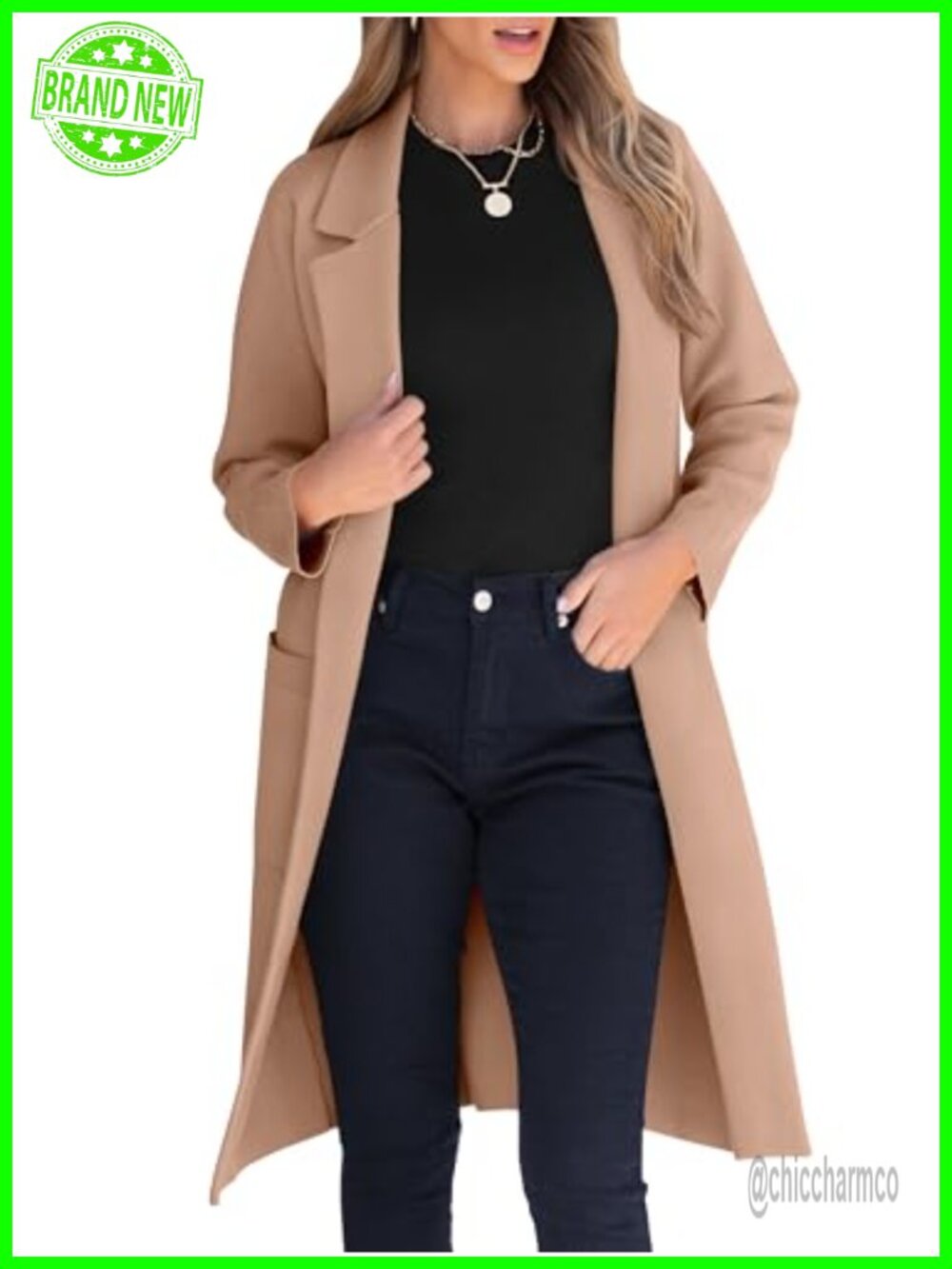 Oversized Notch Lapel Open Front Cardigan Sweater Blazer Relaxed Fit